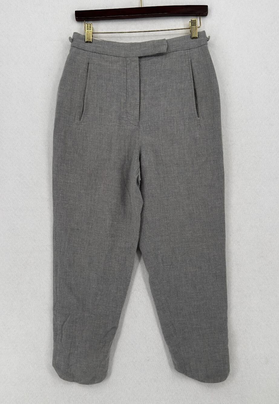 Thom Browne Womens Gray Cotton High Waisted Cropped Trouser Pants Sz 1/XS